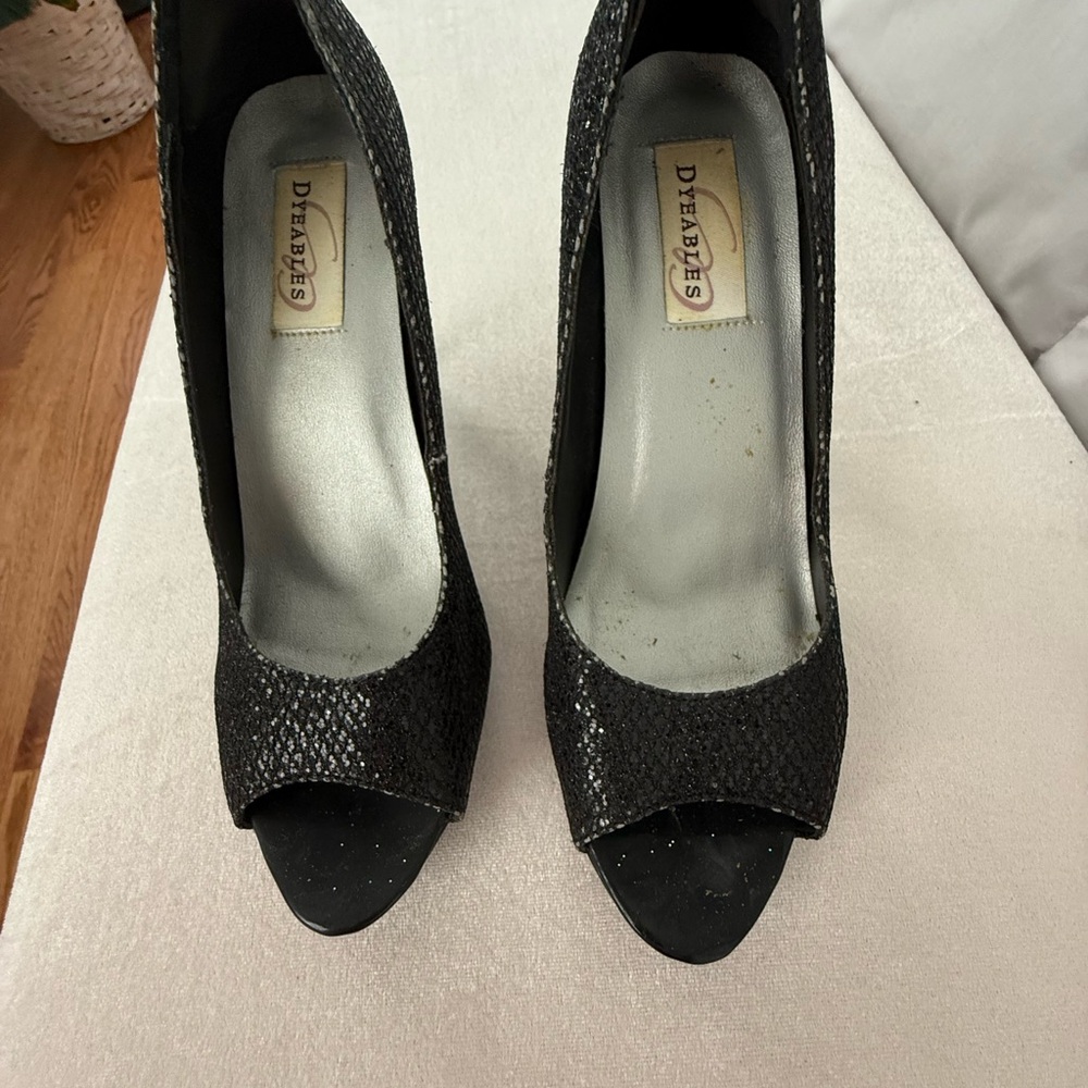 Black Peep Toe Heels